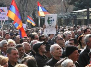 Serzh Sargsyan’s picture was burnt