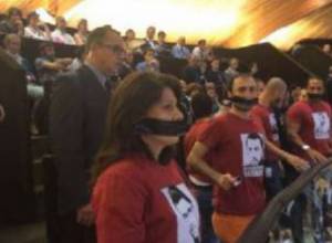 Protest action during Aliev’s speech: Pastinfo