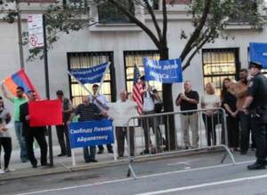Protest action held in NY in support of jailed Armenian businessman
