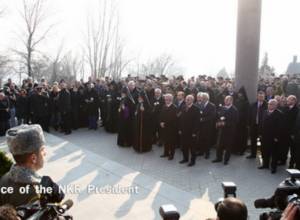 Army Day celebrations: Bako Sahakyan, Serzh Sargsyan visit  Yerablur Pantheon
