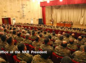 Bako Sahakyan participates in assembly of military officials