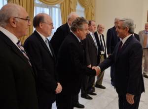 Serzh Sargsyan makes a speech at the 14th Session of the Presidential Council for Nuclear Energy Safety