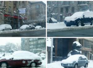 Ճամփեզրին կայանած մեքենաները խոչընդոտում են ձնամաքրման աշխատանքներին