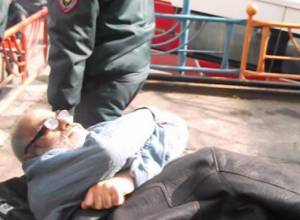 Vardges Gaspari taken to police department in ambulance