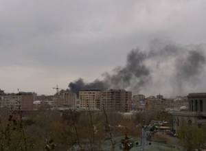 Fire breaks out in a Yerevan hotel