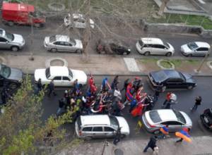 First Armenian Front holds march before Armenia v Belarus friendly