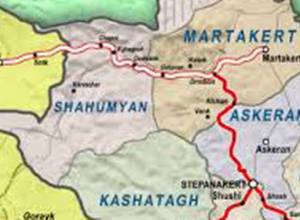 Adversary fires at Martakert from “Grad”