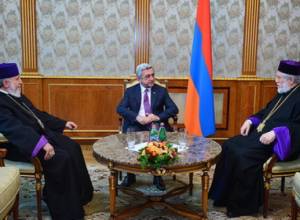 Serzh Sargsyan meets with Garegin II and Aram I