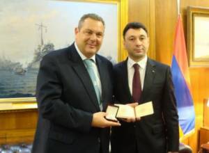 Eduard Sharmazanov meets with National Defence Minister of Greece in Athens