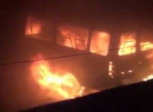 Why did gunmen burn police vehicle and down drone?