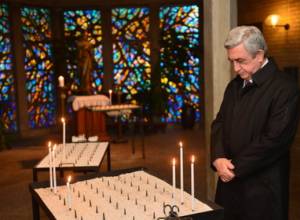 Serzh Sargsyan visits Armenian Sourb Karapet Church in Maastricht