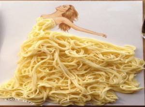 Dresses made of food and matches