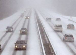 Some roads are closed; black ice and storm on some sections