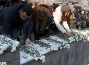 Armenians pay tribute to Russian Ambassador to Turkey who was shot dead in Ankara