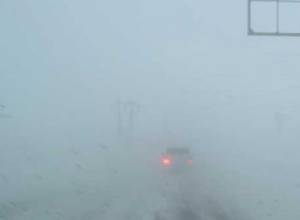 Snow and fog on some roads in Armenia