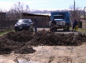 Residents of Nor Gyugh village had to carry water for several months