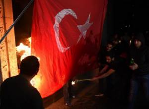 Burning of Turkish flag angered Ankara