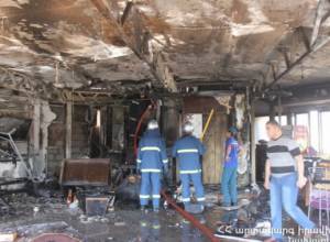 Fire in Hin Erivan restaurant in downtown Yerevan