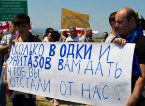 Акция протеста у линии соприкосновения с Южной Осетией: Алик Медиа