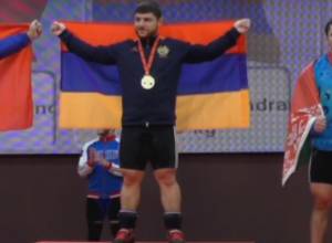 Andranik karapetyan wins the second gold medal at the European Weightlifting Championships