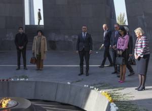 Tribute in Tsitsernakaberd Memorial Complex