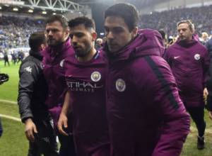 Guardiola argues, and Aguero punches