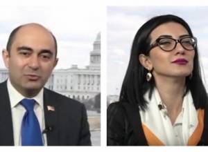 Edmon Marukyan and Arpine Hovhannisyan on visit to Washington