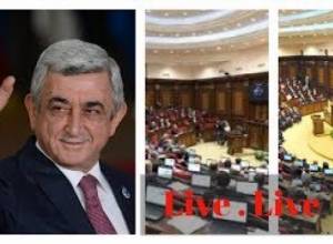 Live. Սերժ Սարգսյանին  ԱԺ հատուկ նիստում  ընտրում են վարչապետ