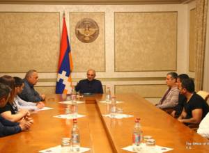 Bako Sahakyan meets with group of participants of protest action held in Stepanakert