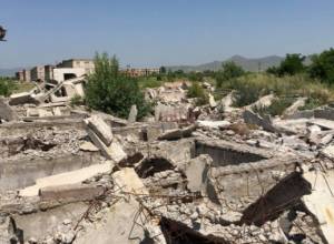 Gyumri. Concreted arable land