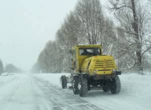 Snow on roads of Artik region