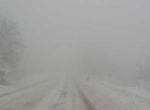 Snow and fog on some roads in republic