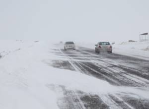 Snowstorm on Sevan - Dilijan highway