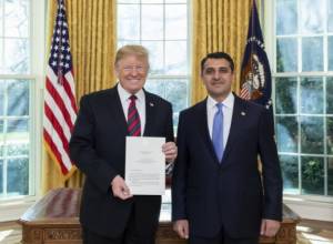 Armenian Ambassador presents credentials to Donald Trump