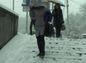 Снегопад вызвал пробки