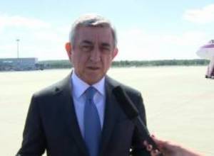 Սերժ Սարգսյանի հարցազրույցը՝ Սանկտ Պետերբուրգի օդանավակայանում