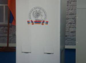 Voting with paper ballot boxes