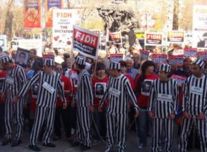 The guests approached the protesters