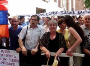 Protesters brought a bell