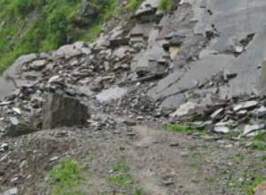 Landslide damages water tube
