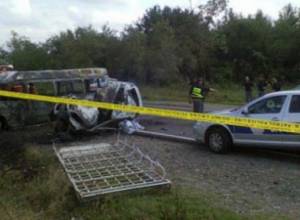 Car accident on road to Batumi