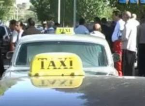 Cabmen staging protest in Gyumri City