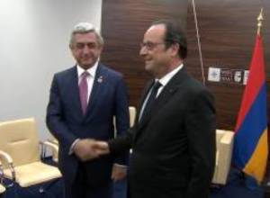 Ս. Սարգսյանն Օլանդի հետ քննարկել է ԼՂ հիմնախնդրին առնչվող հարցեր