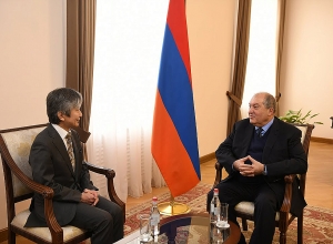 Նախագահ Արմեն Սարգսյանն ընդունել է Հայաստանում Ճապոնիայի արտակարգ և լիազոր դեսպան Ջուն Յամադային