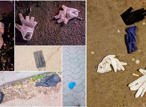 Used mask or glove are possible source of infection