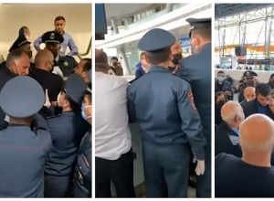 Возмущенные пассажиры в аэропорту Звартноц, им не разрешили вылететь в Сочи