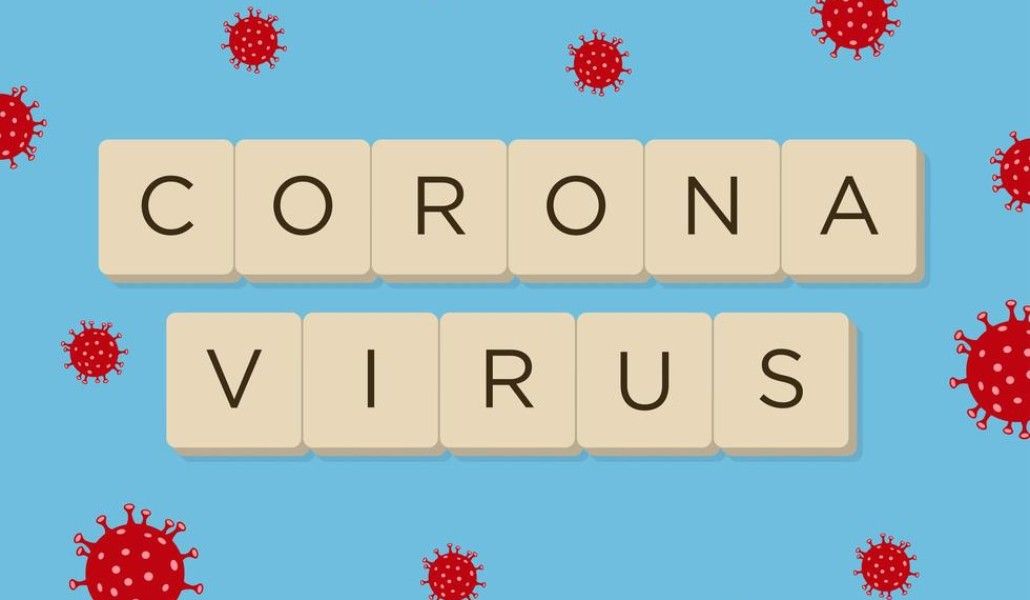 coronavirus-text-on-blue-with-red-cells-vector