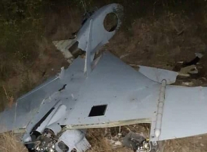 Photos of damaged unmanned aerial vehicle near Askeran residential district