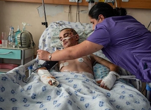 As they left, their car was hit by an Azerbaijani Drone