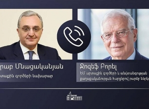 RA Minister of Foreign Affairs holds telephone conversation with Joseph Borel